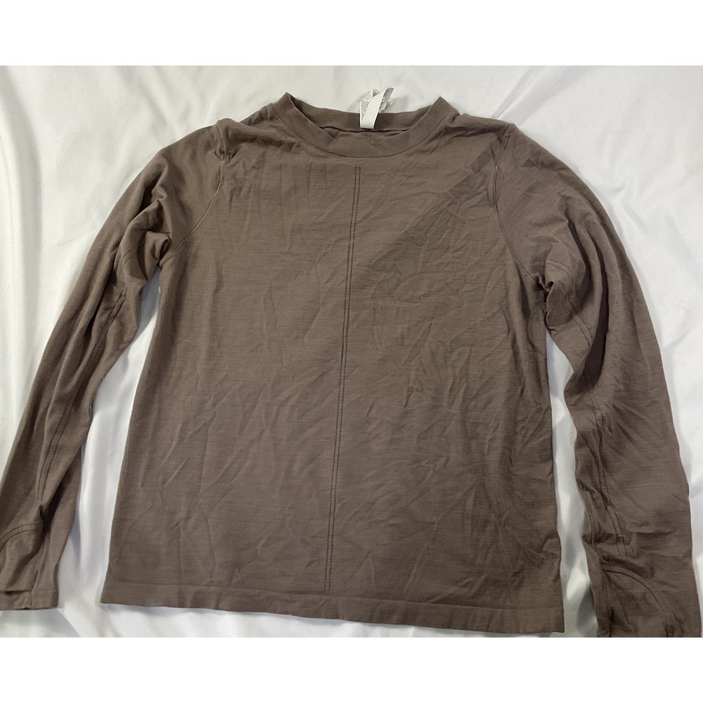 Athleta Taupe Long Sleeve Athletic Top Womens Sz XL Tennis Golf Athletics 157